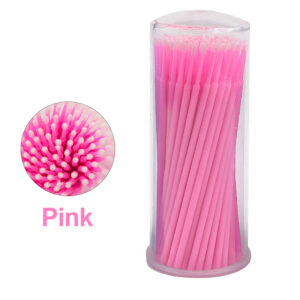 Bâtonnets pink de Nettoyage pour Extensions de Cils X 100