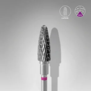 Foret à ongles en carbure, « maïs », violet, diamètre tête 5 mm / partie active 13 mm