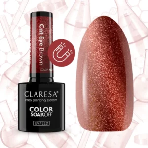 Vernis à ongles hybride Claresa CAT EYE MARRON 5g